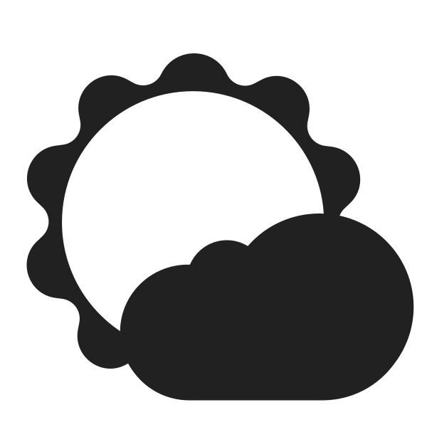 Sun Behind Small Cloud High Contrast