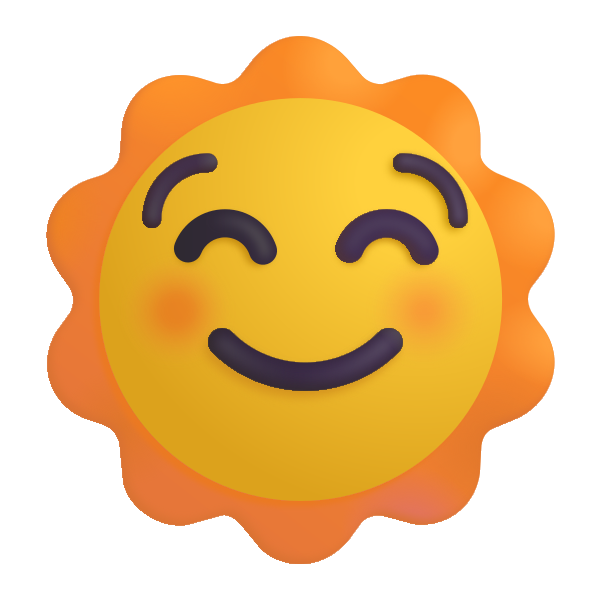 Sun With Face Color Vector