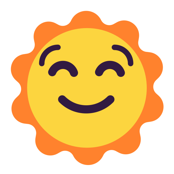 Sun With Face Flat