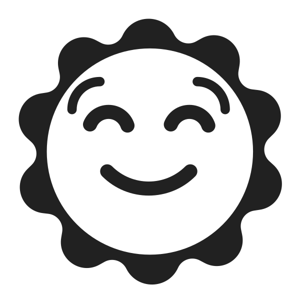 Sun With Face High Contrast Vector