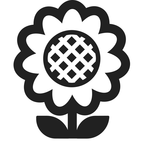 Sunflower High Contrast Vector