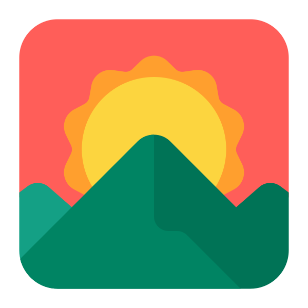 Sunrise Over Mountains Flat Vector
