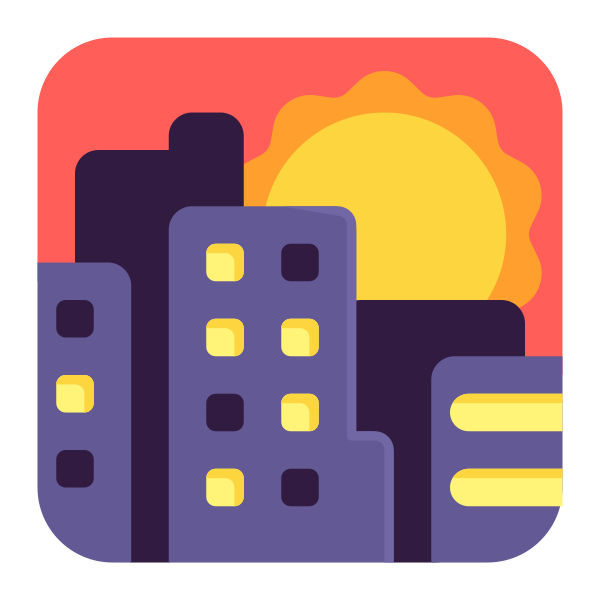 Sunset Flat Vector