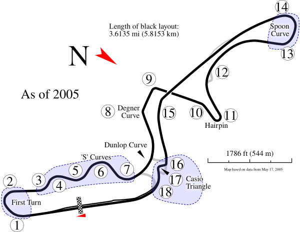 Suzuka Circuit Map  2005