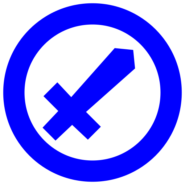 Sword Circle Icon (blue)