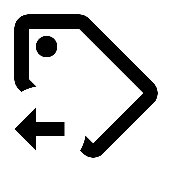 Tag Arrow Left Outline