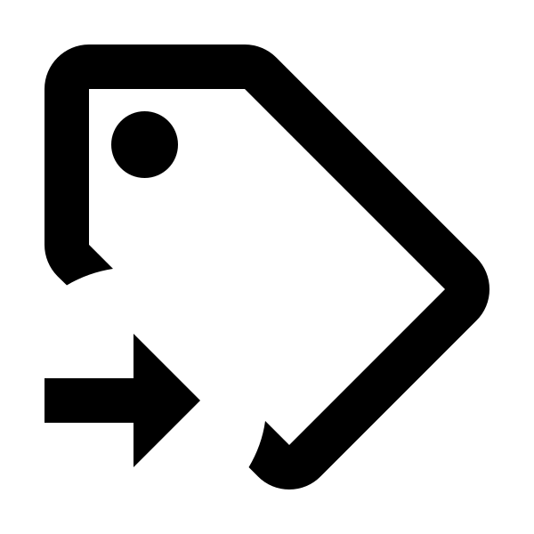 Tag Arrow Right Outline