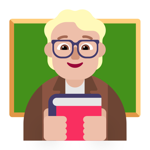 Teacher Flat Medium Light Vector
