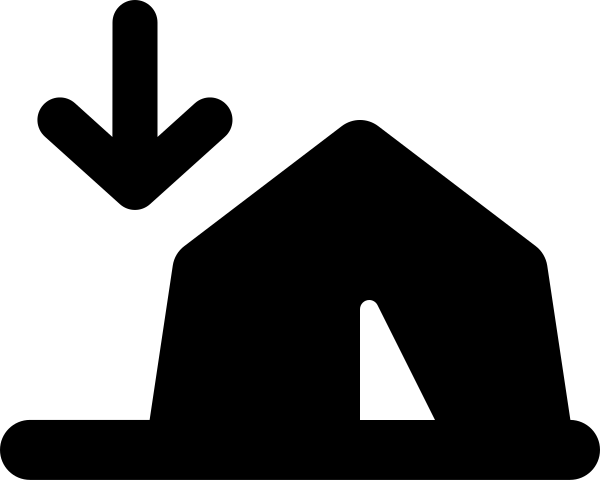 Tent Arrow Down To Line
