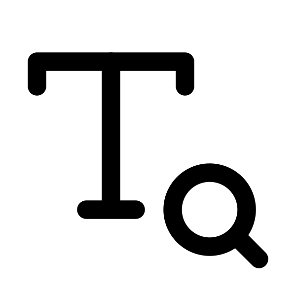 Text Magnifying Glass Vector