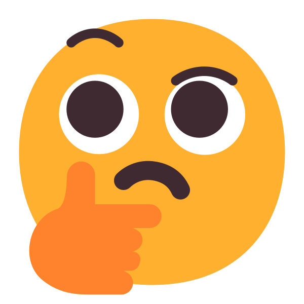 Thinking Face Flat Vector