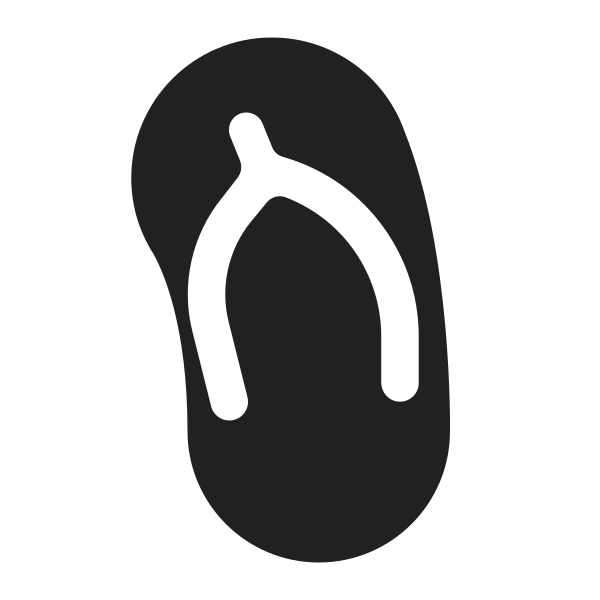 Thong Sandal High Contrast Vector