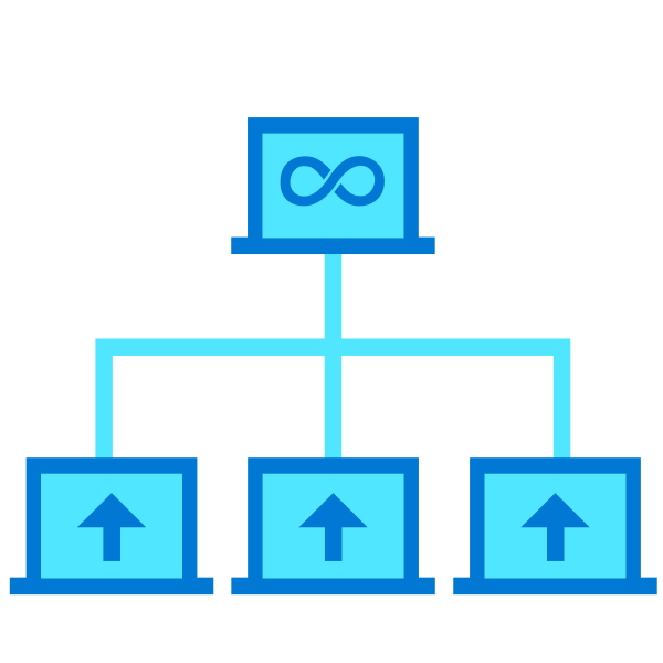 Three Computers Connected One Vector