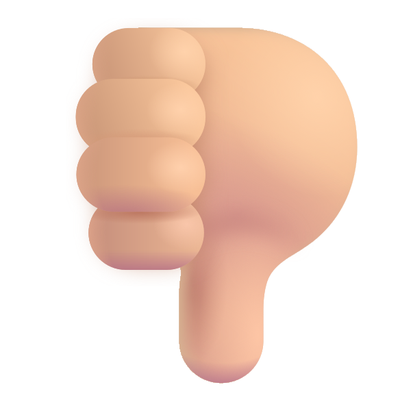 Thumbs Down Color Medium Light Vector