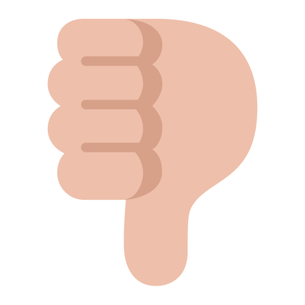 Thumbs Down Flat Medium Light