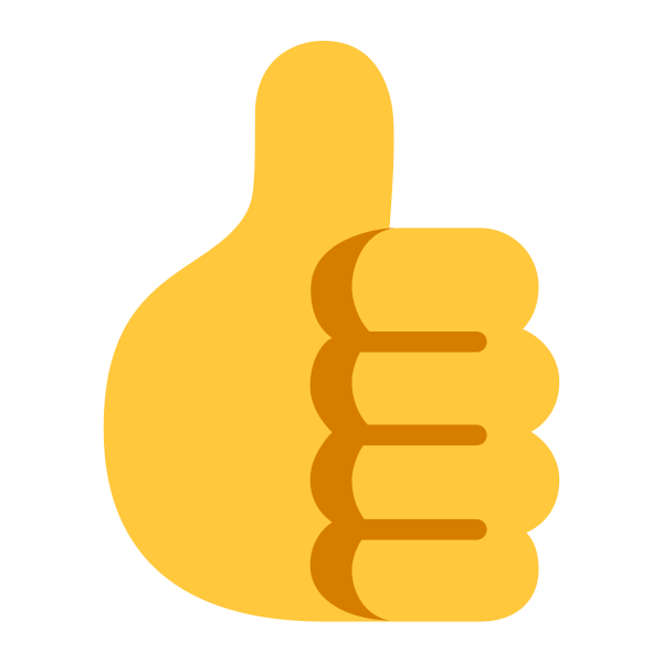 Thumbs Up Flat Default Vector