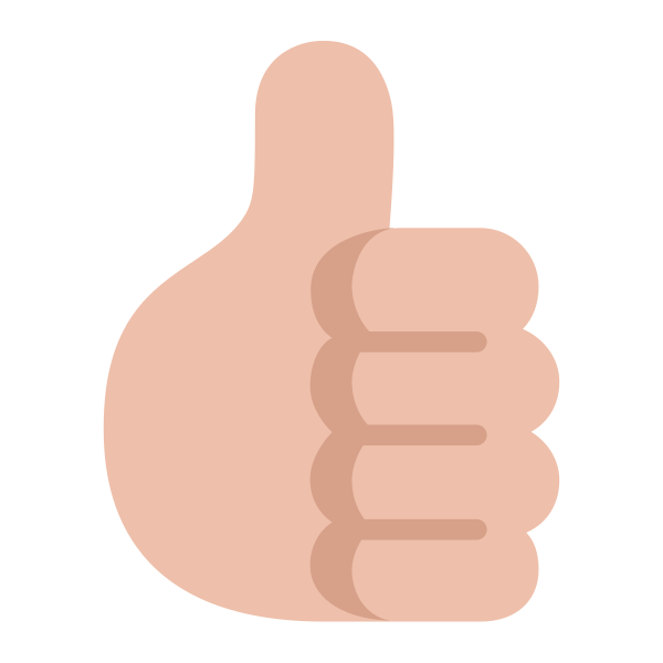 Thumbs Up Flat Medium Light Vector