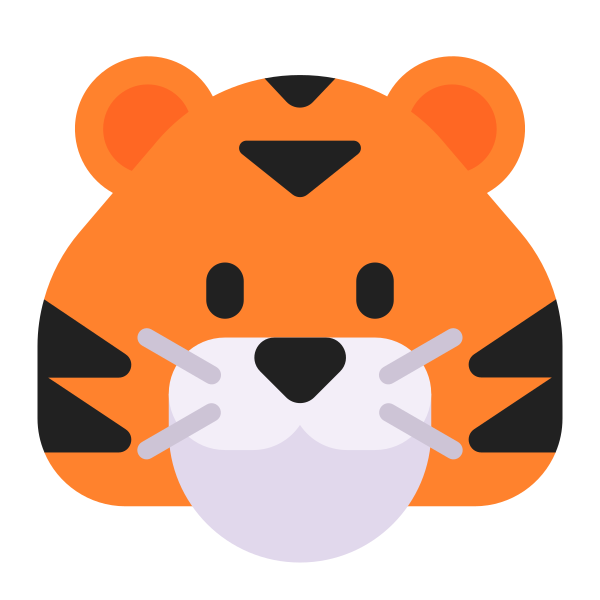 Tiger Face Flat Vector