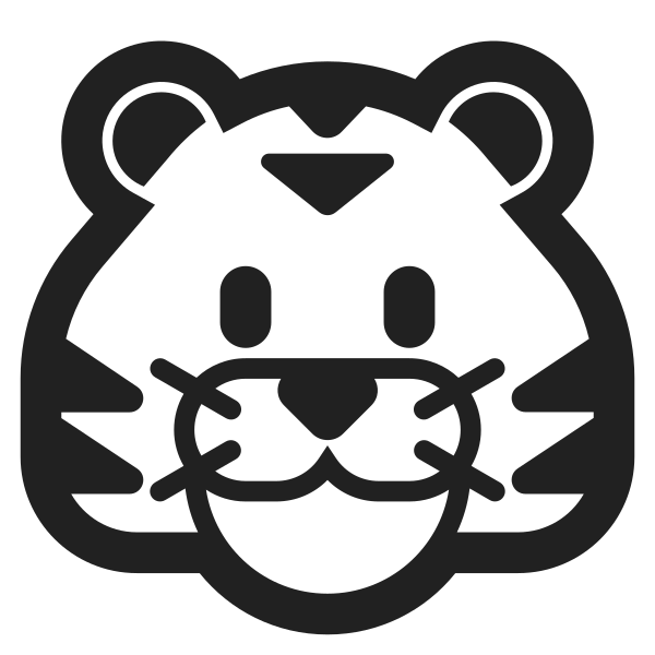 Tiger Face High Contrast Vector