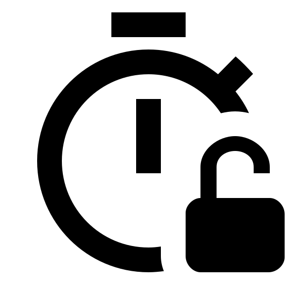 Timer Lock Open Outline