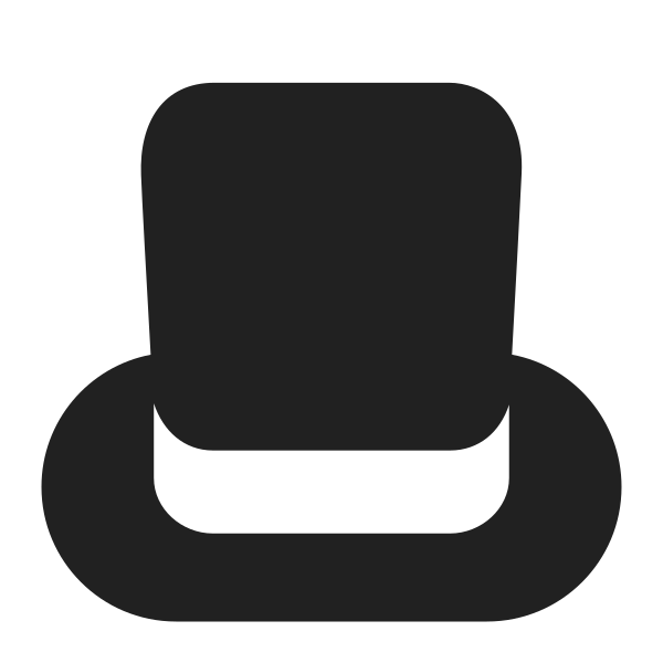 Top Hat High Contrast Vector