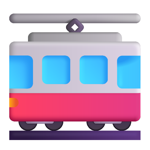Tram Car Color Vector