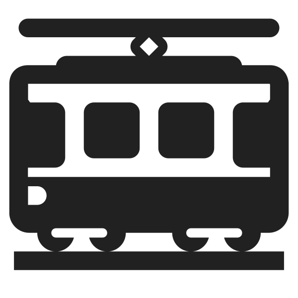 Tram Car High Contrast