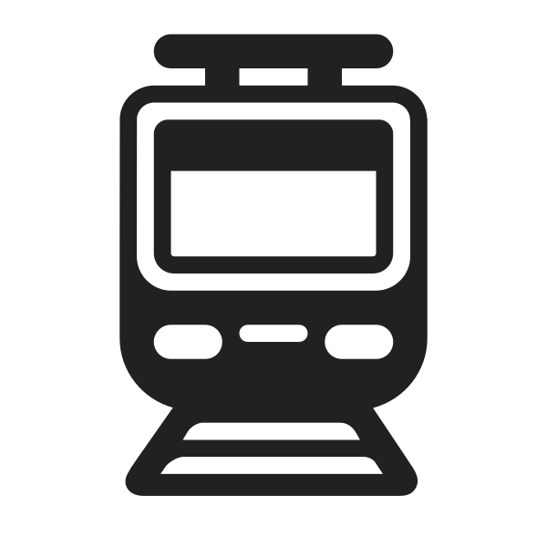 Tram High Contrast Vector