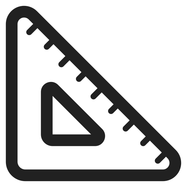 Triangular Ruler High Contrast Vector