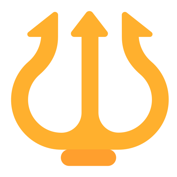 Trident Emblem Flat Vector