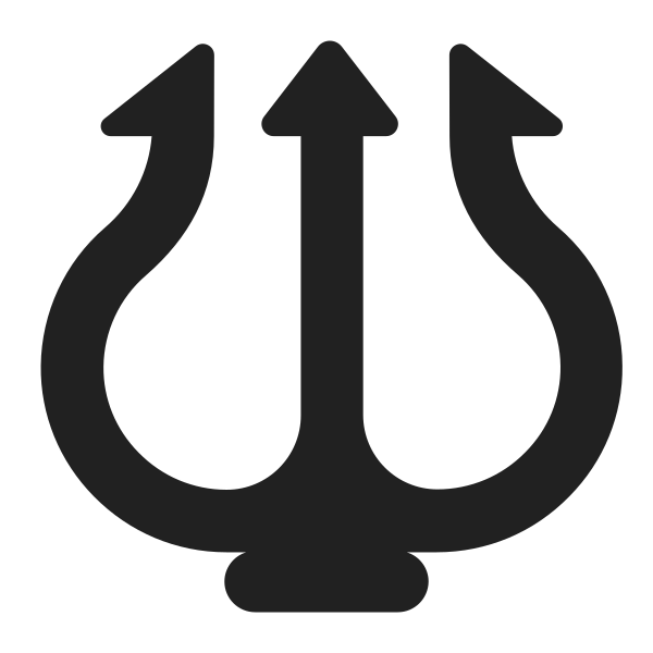 Trident Emblem High Contrast Vector
