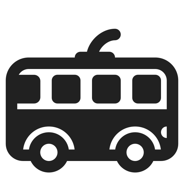Trolleybus High Contrast Vector