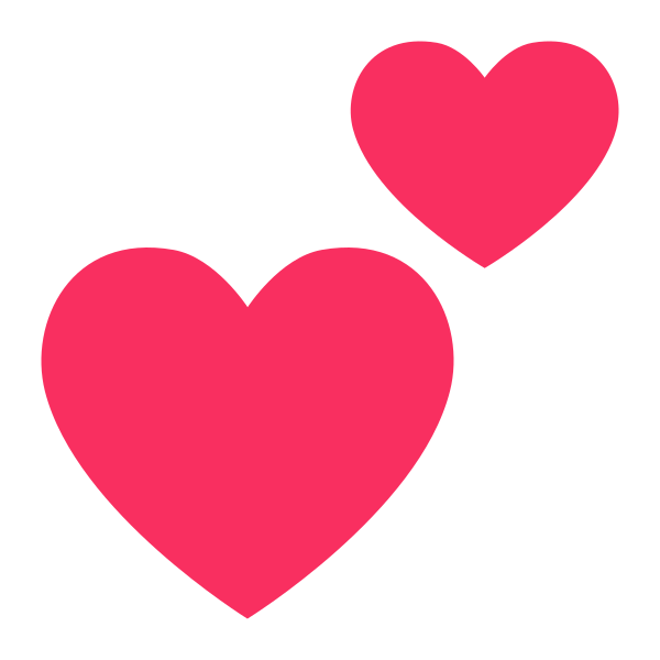 Two Hearts Flat Vector