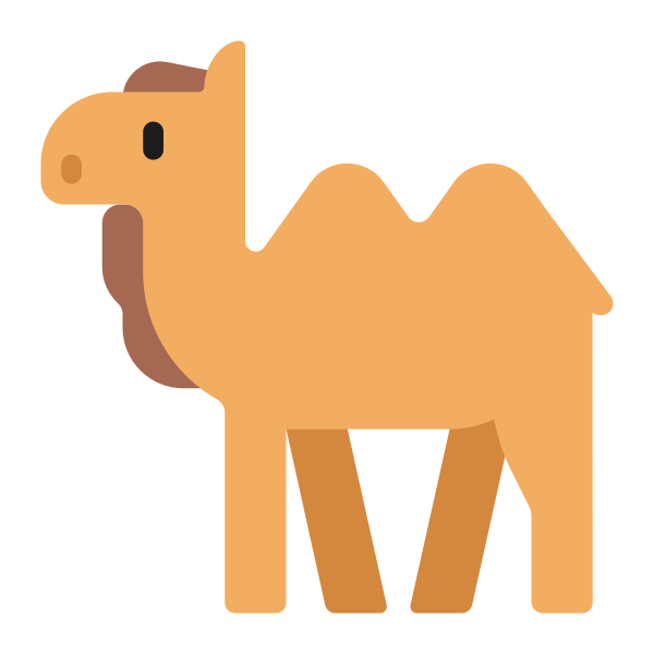 Two Hump Camel Flat Vector