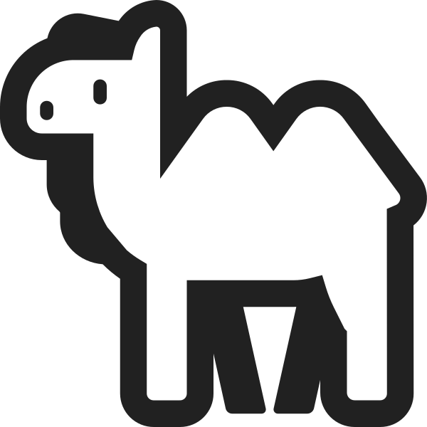 Two Hump Camel High Contrast Vector