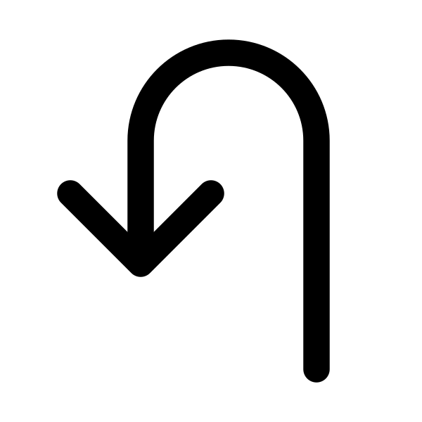 U Turn Arrow Left Vector