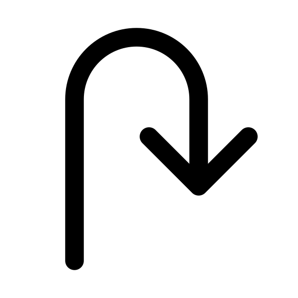 U Turn Arrow Right Vector