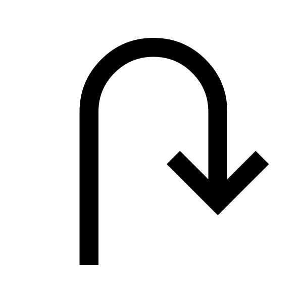 U Turn Right Fill