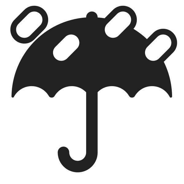 Umbrella With Rain Drops High Contrast