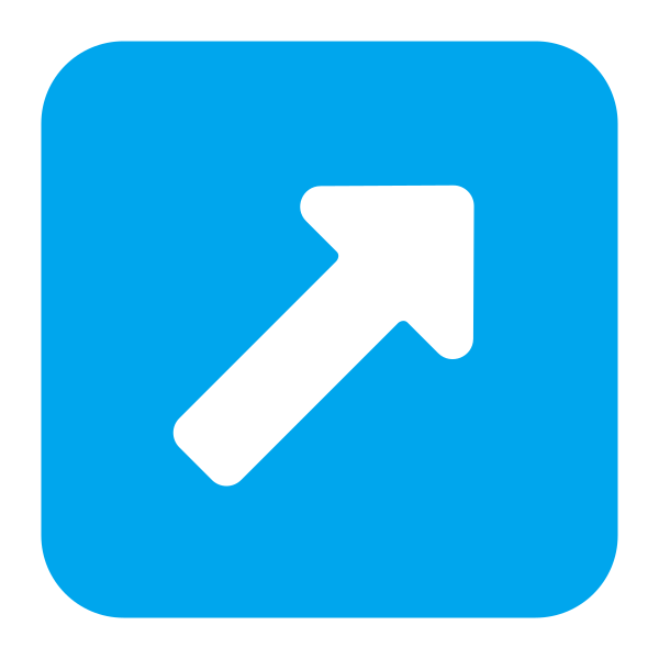 Up Right Arrow Flat Vector