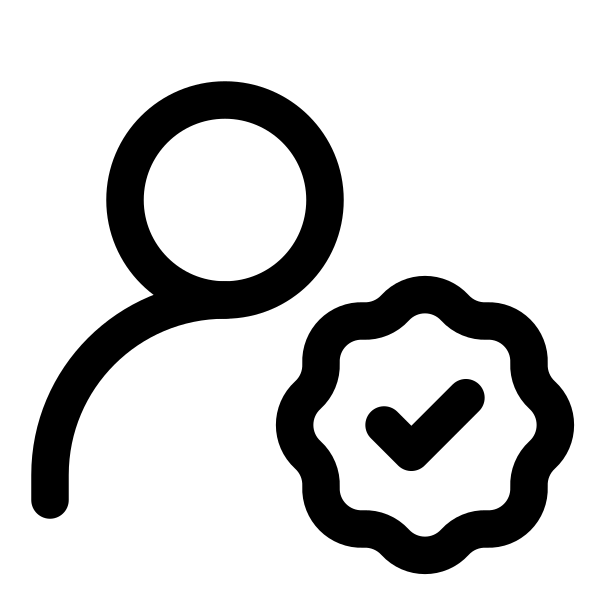 User Badge Check Vector