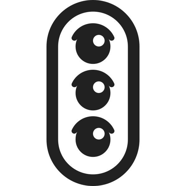 Vertical Traffic Light High Contrast Vector