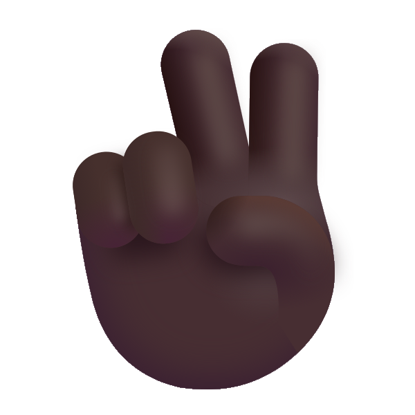 Victory Hand Color Dark Vector