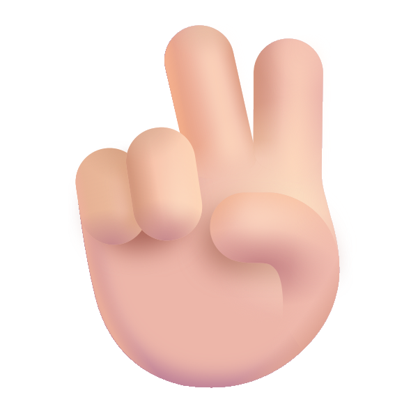 Victory Hand Color Light Vector