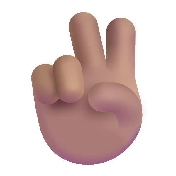 Victory Hand Color Medium Vector