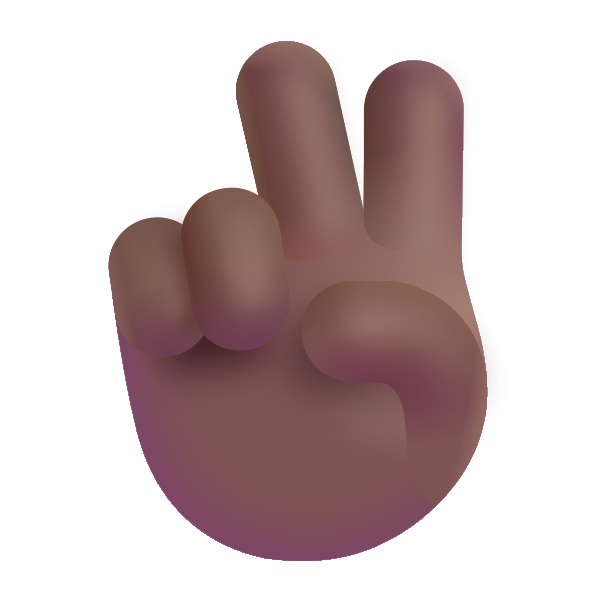 Victory Hand Color Medium Dark Vector