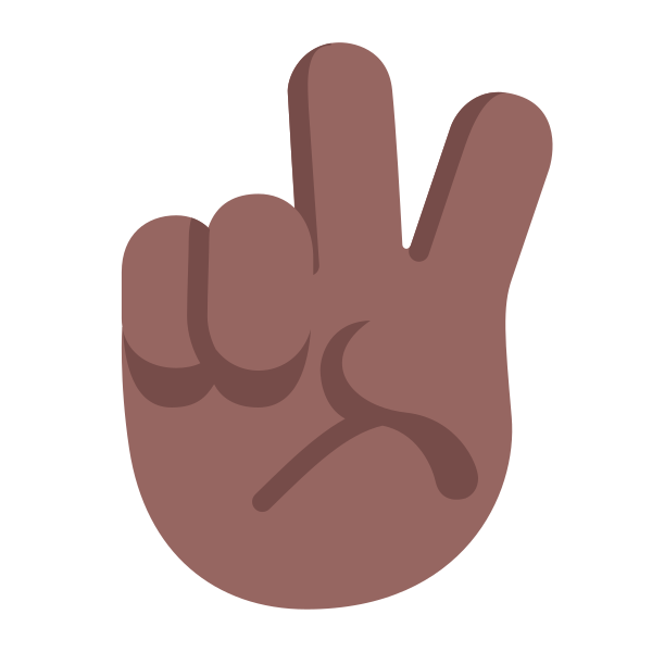 Victory Hand Flat Medium Dark Vector