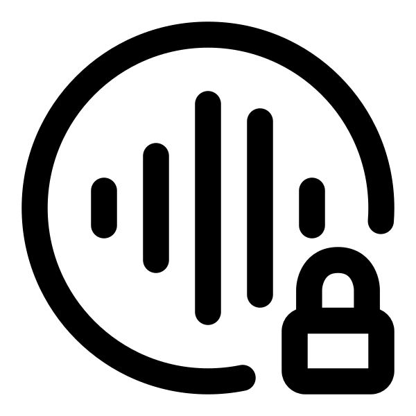 Voice Lock Circle Vector