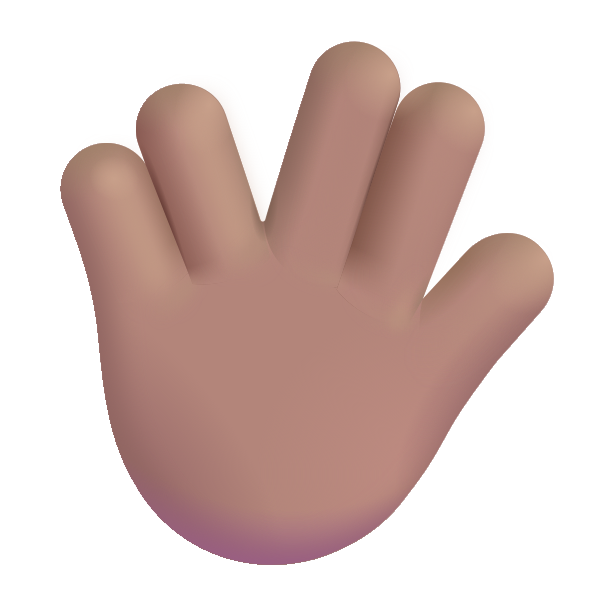 Vulcan Salute Color Medium Vector