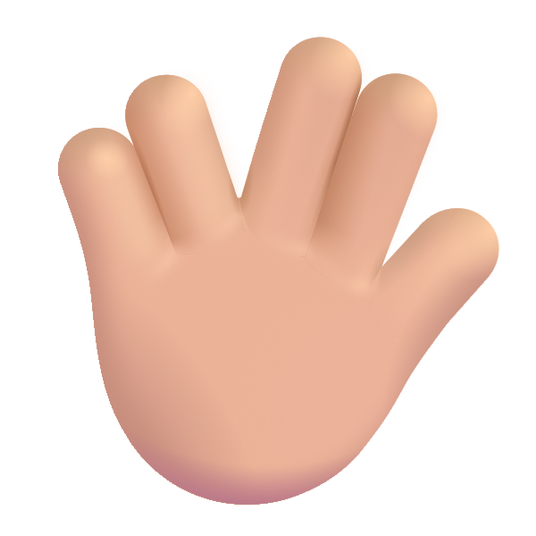 Vulcan Salute Color Medium Light Vector